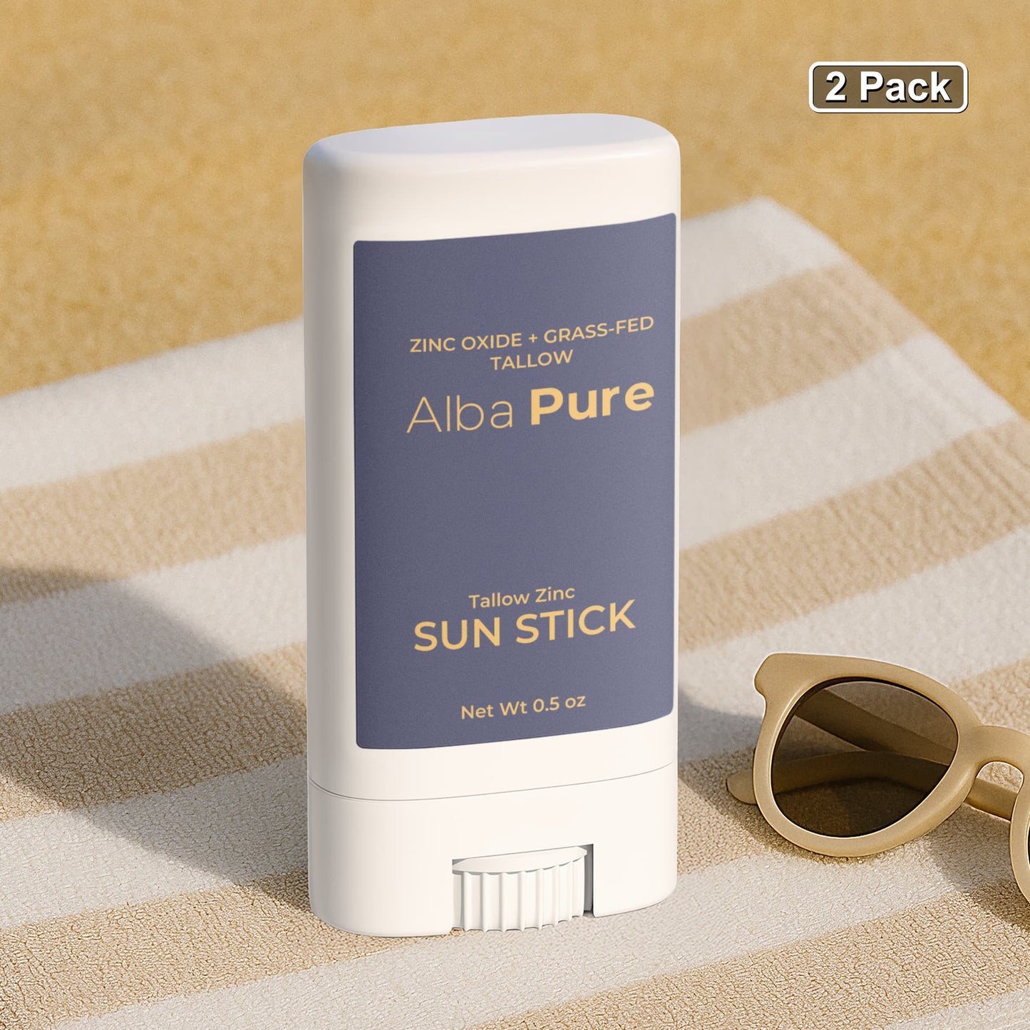 2 Pack Tallow Zinc Sun Stick