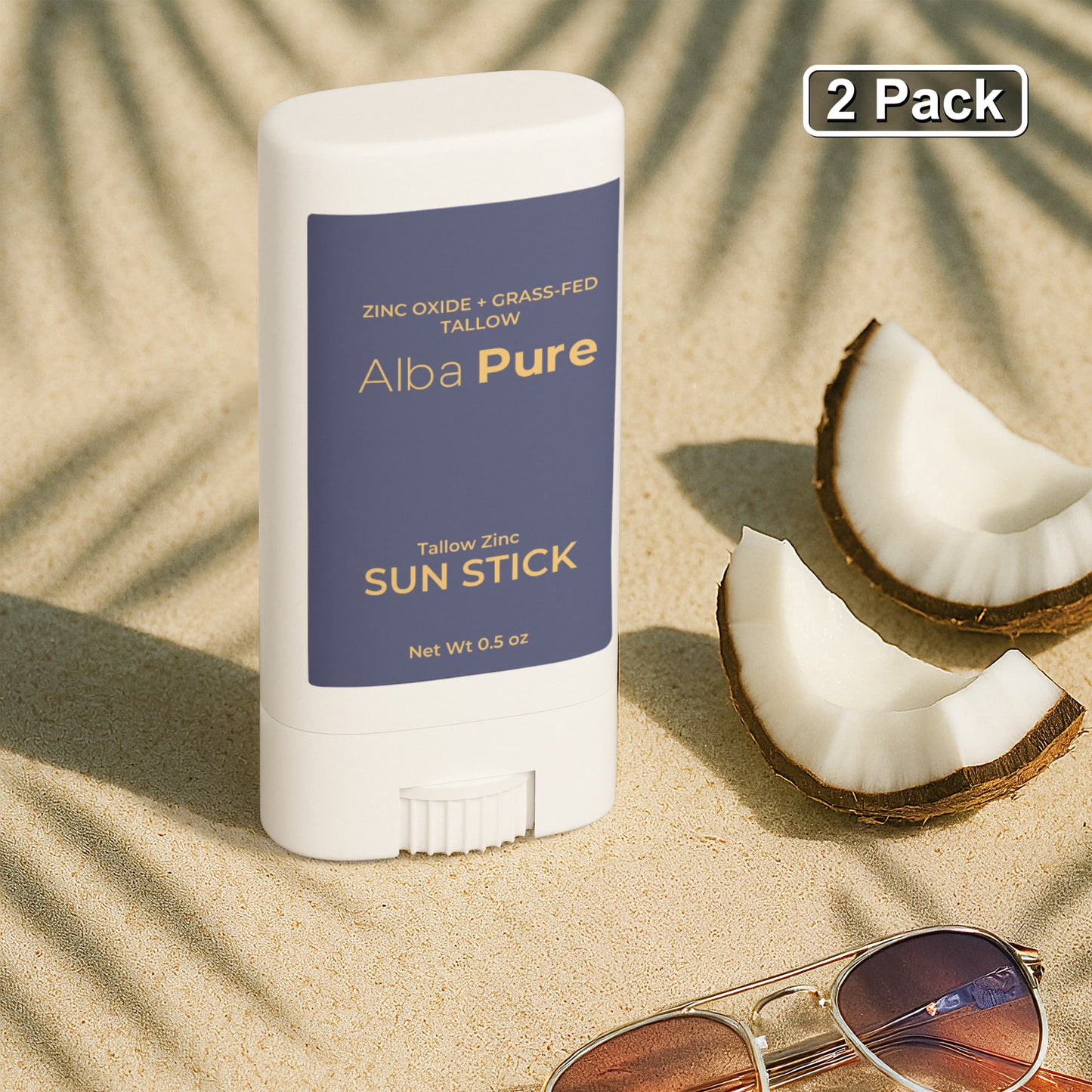 2 Pack Tallow Zinc Sun Stick